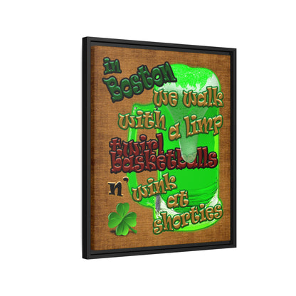 celtics logo - framed canvas art (brown papyrus)