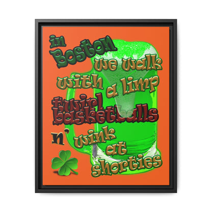 celtics logo - framed canvas art (orange)