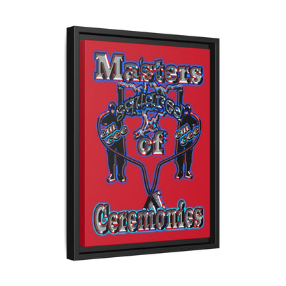 em cee squared - framed canvas art (dark red)