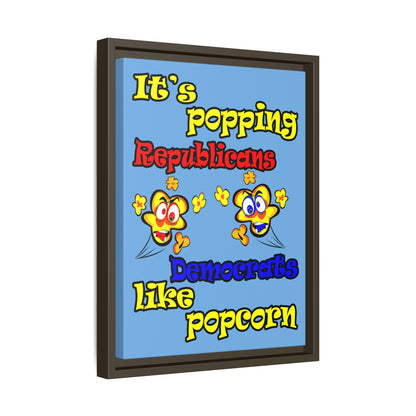 popping like popcorn - framed canvas art (light blue)