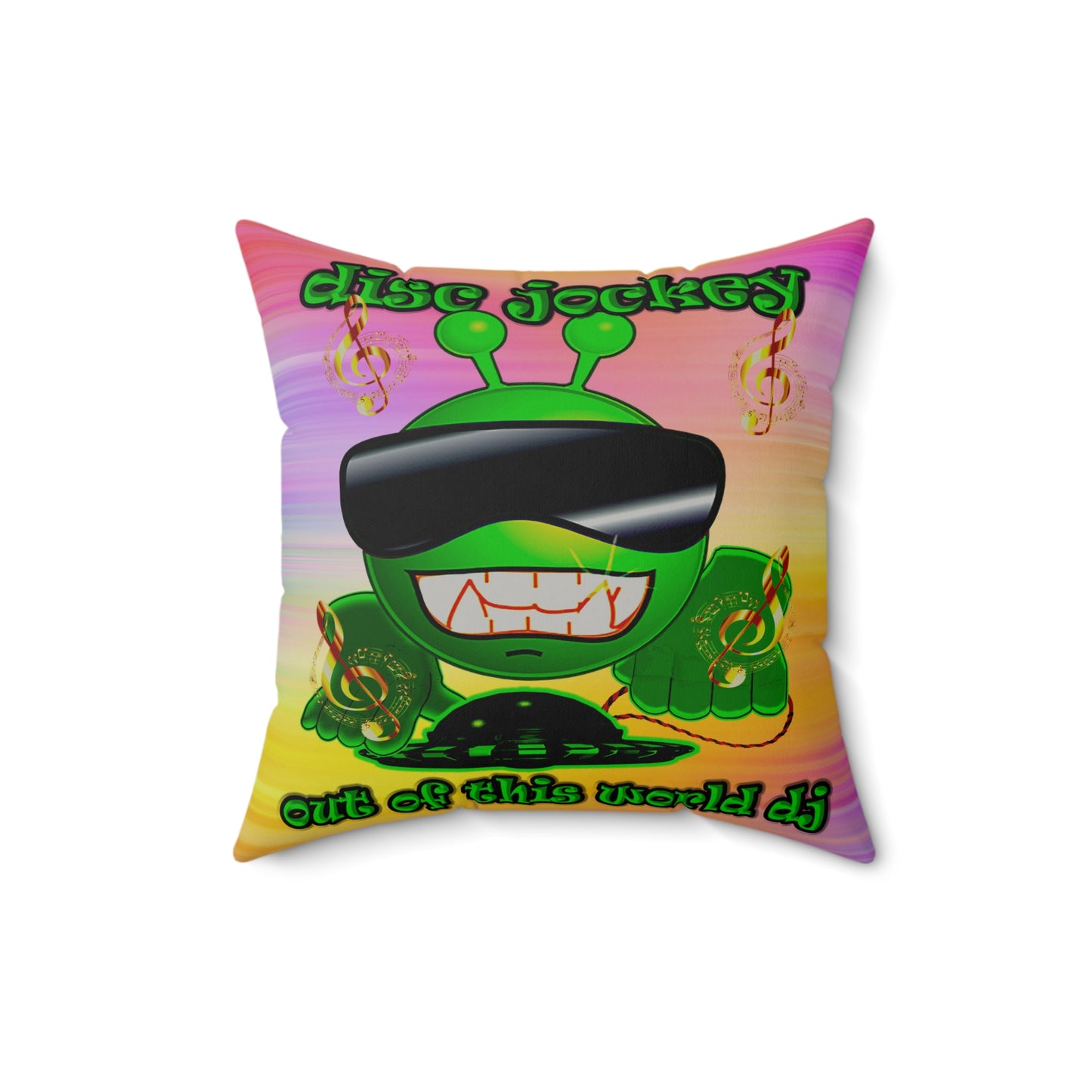 disc jockey - Faux Suede Square Pillow - (color blur)