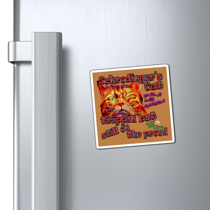 schrodinger's cat - Magnets - (light brown)