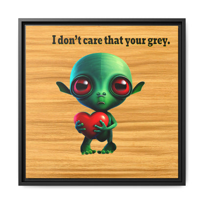 I don't care that your grey - framed canvas art (butterscotch wood finish)