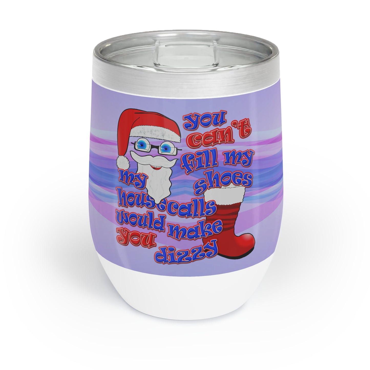 santa's shoes - Chill Wine Tumbler (light blue-pink wave)