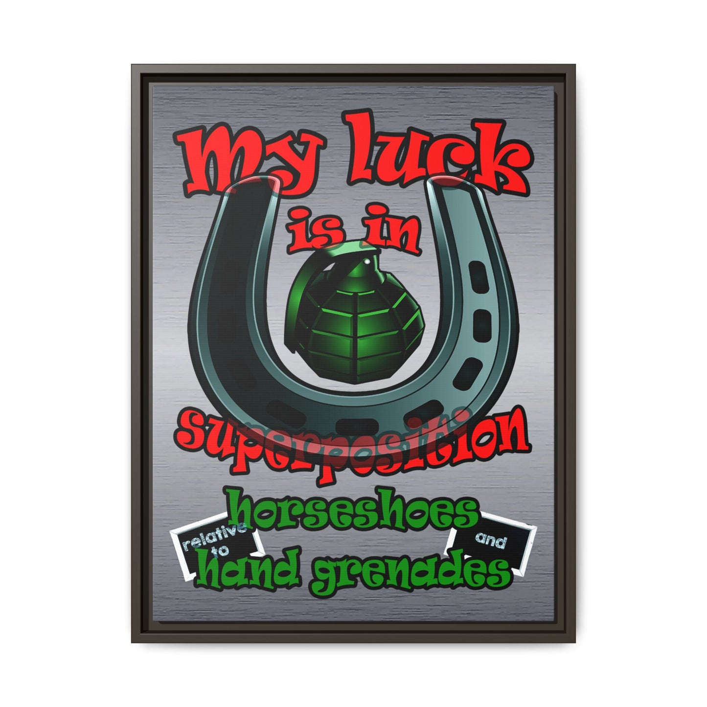 my luck - framed canvas art (brushed nickel)