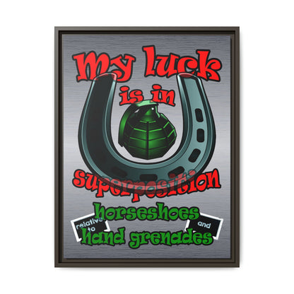 my luck - framed canvas art (brushed nickel)