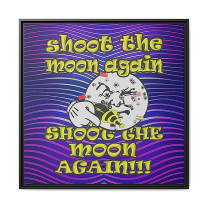 shoot the moon again - framed canvas art (purple wave)