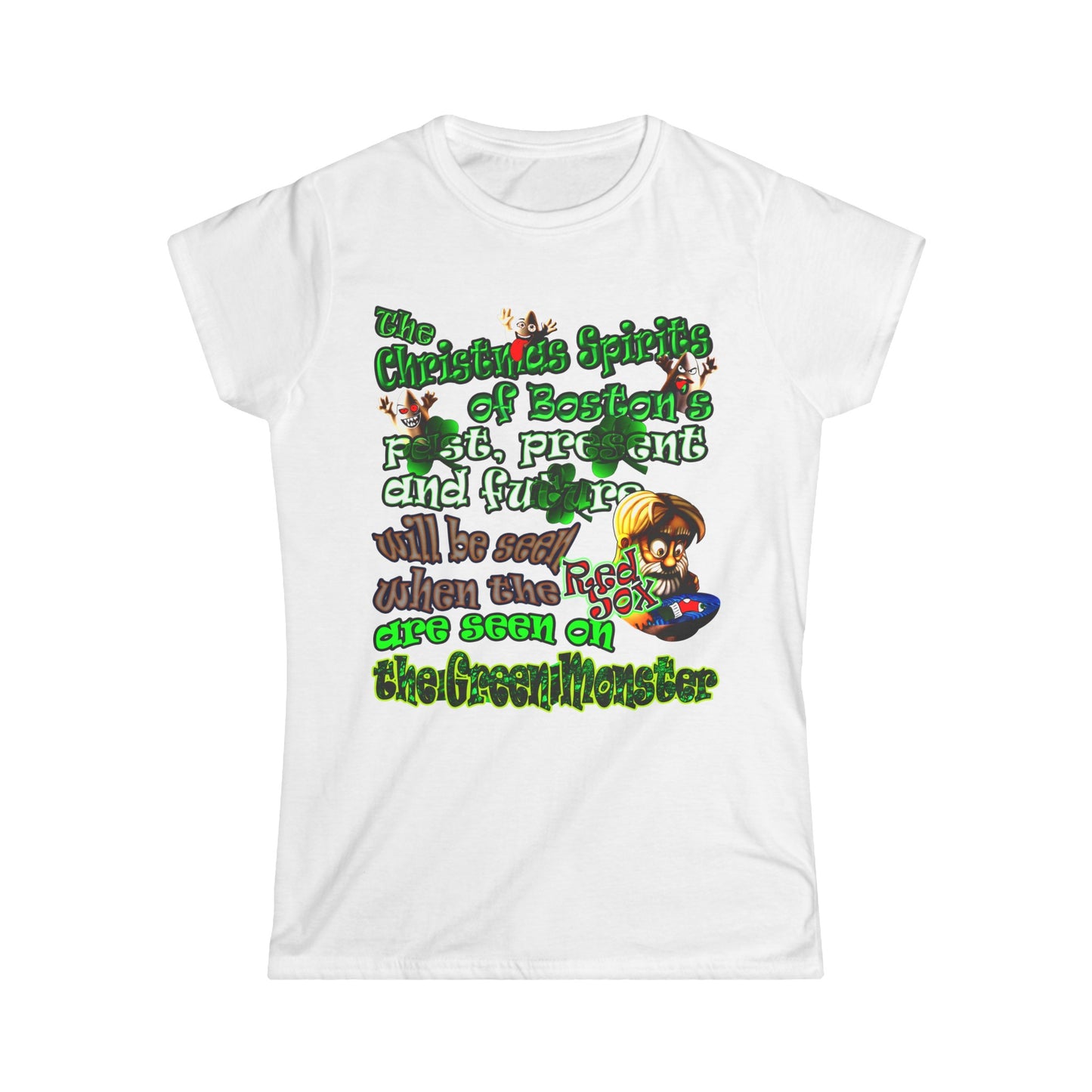 christmas spirits of boston - Women's Softstyle Tee