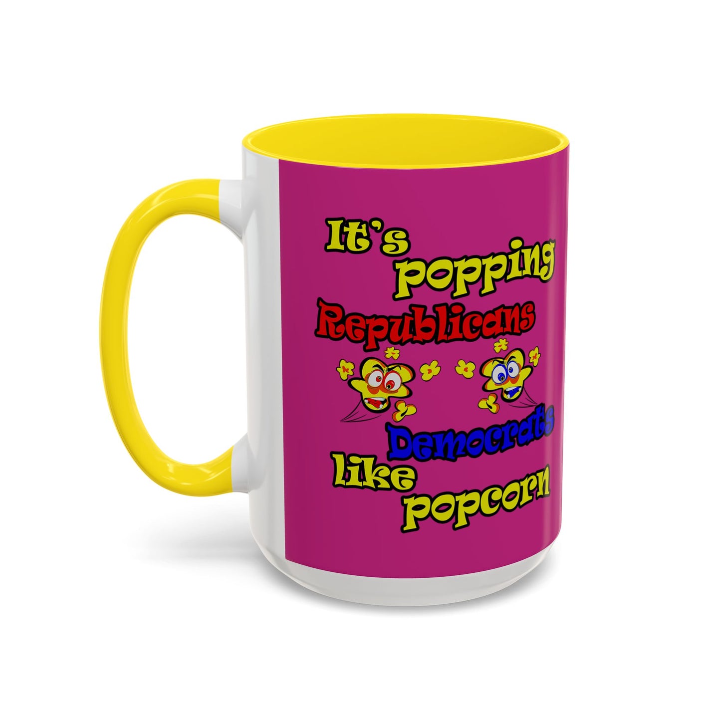 popping like popcorn - Accent Mug (pink)