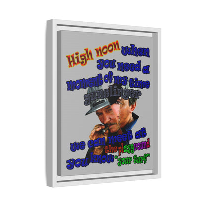high noon - framed canvas art (light grey)