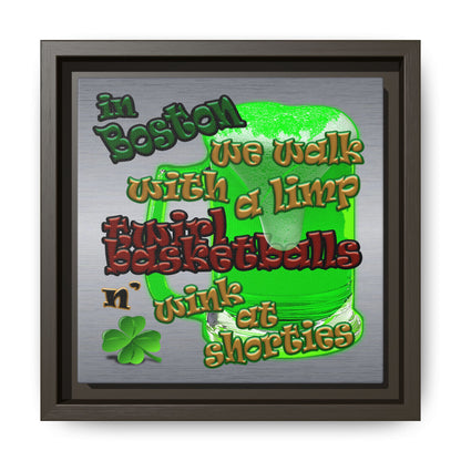 celtics logo - framed canvas art (brushed nickel)