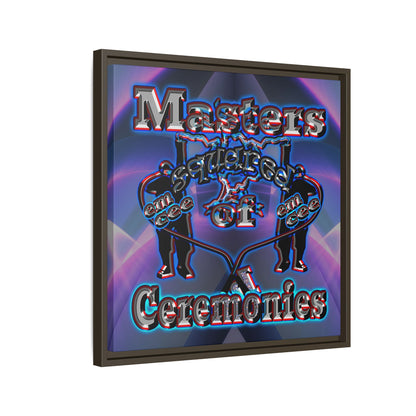 em cee squared - framed canvas art (grey-pink wave)