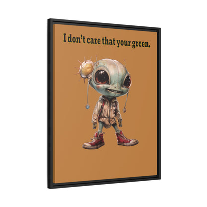 I don't care that your green - framed canvas art (light brown)