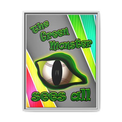 green monster - framed canvas art (rainbow split)