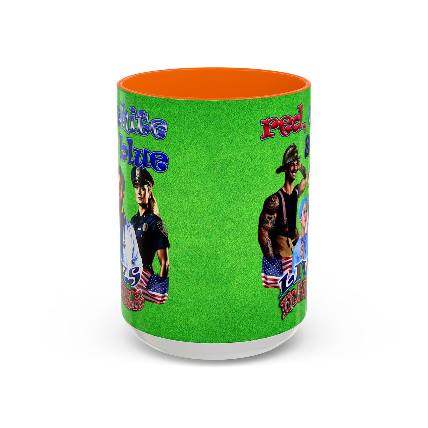 rw&b lives matter - Accent Mug (green turf)
