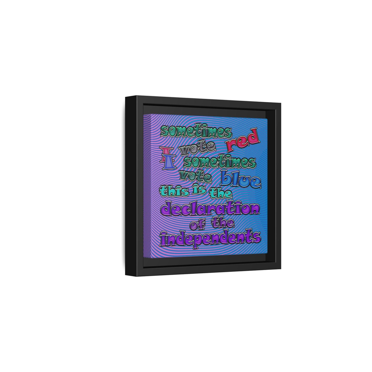 declaration of the independents - framed canvas art (light blue-purple wave)