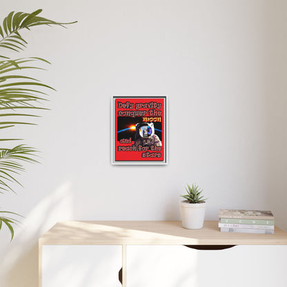 defy conquer reach - framed canvas art (red)