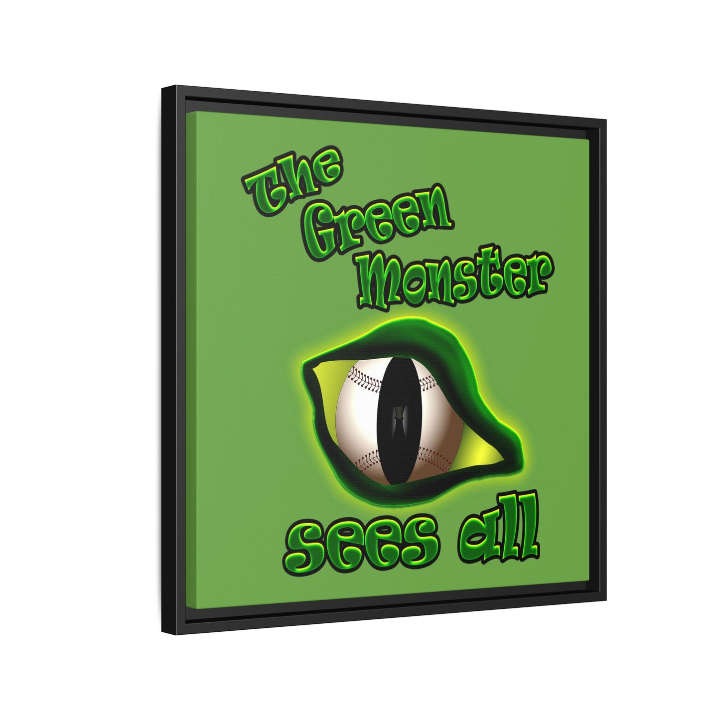 green monster - framed canvas art (green)