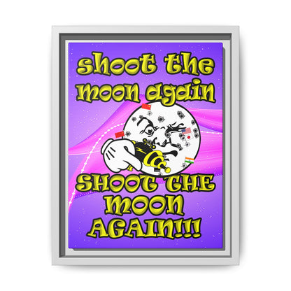 shoot the moon again - framed canvas art (purple-pink wave)