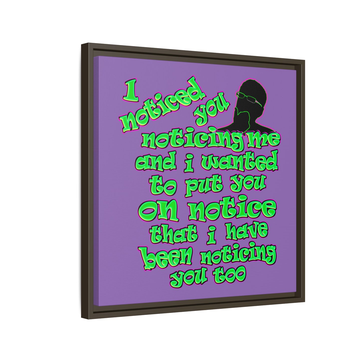noticed you noticing - framed canvas art (light purple)