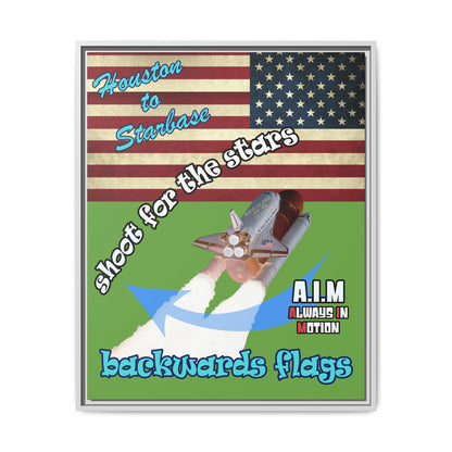 shoot for the stars - framed canvas art (green)