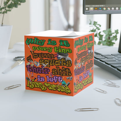 the bum's shit - note cube (orange)
