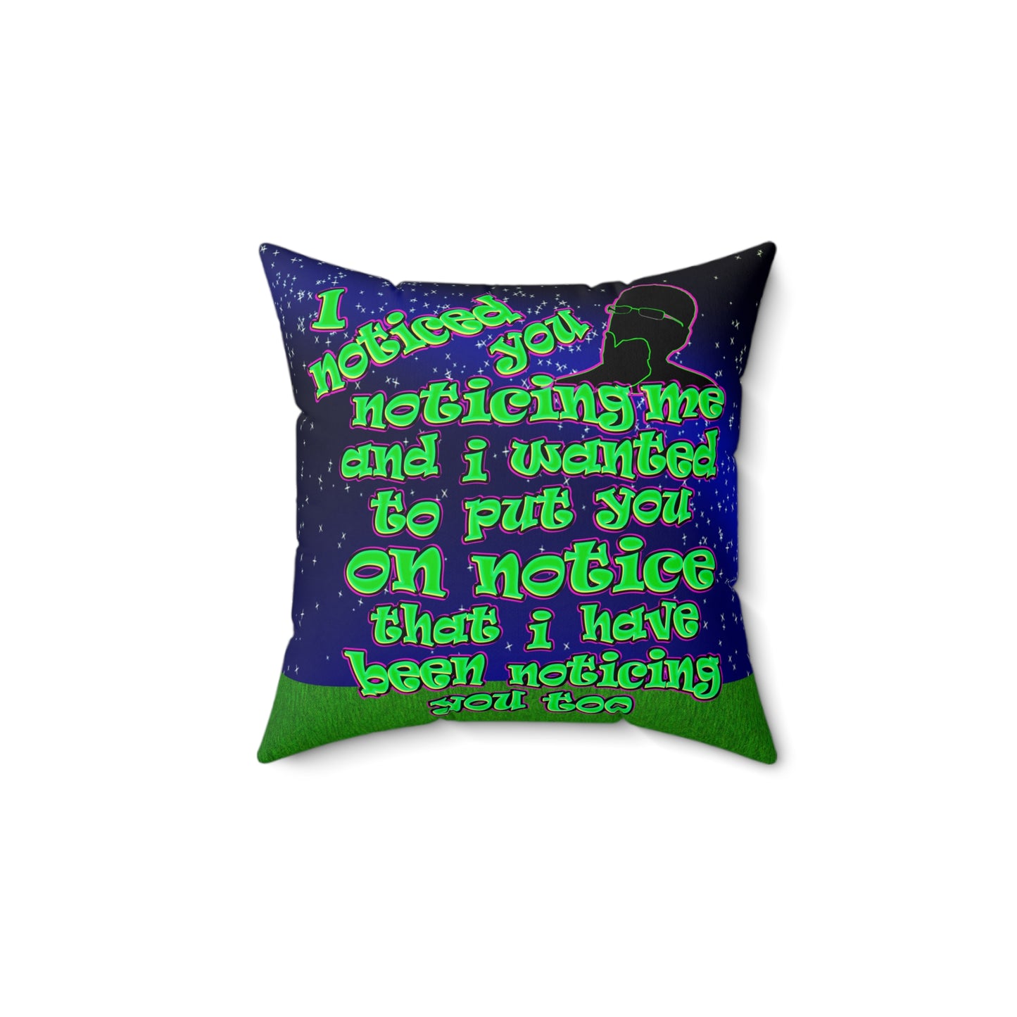 noticed you noticing - Faux Suede Square Pillow - ('snoops' background)