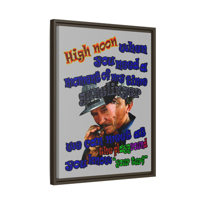 high noon - framed canvas art (light grey)