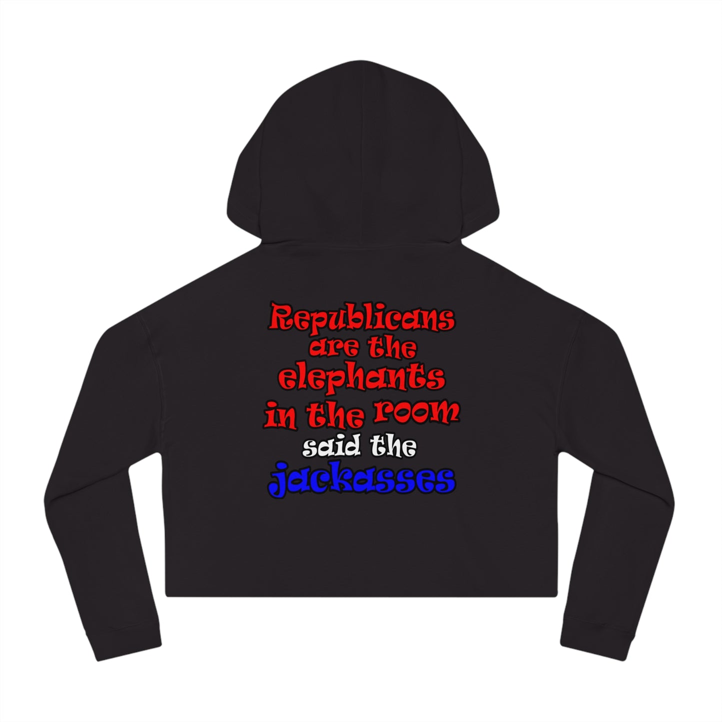 donkeys and elephants - Women’s Cropped Hooded Sweatshirt