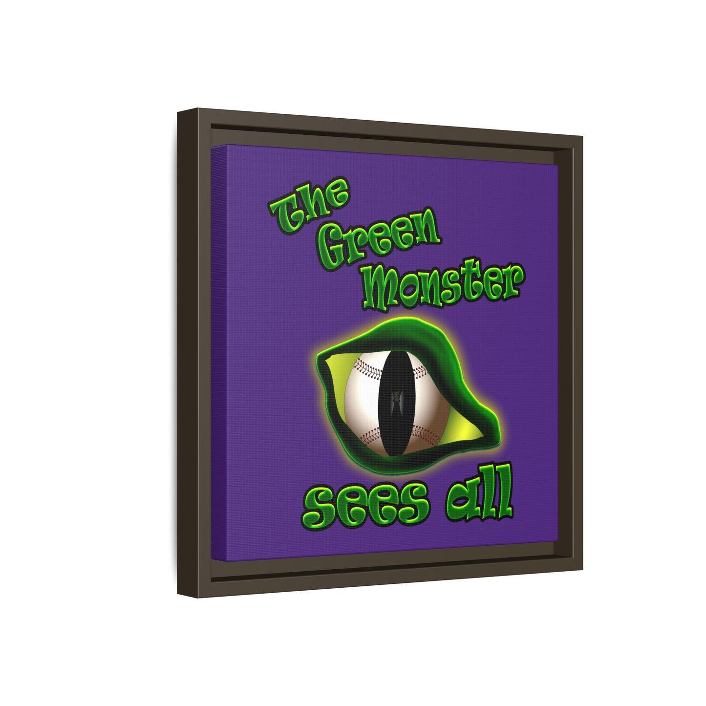 green monster - framed canvas art (purple)