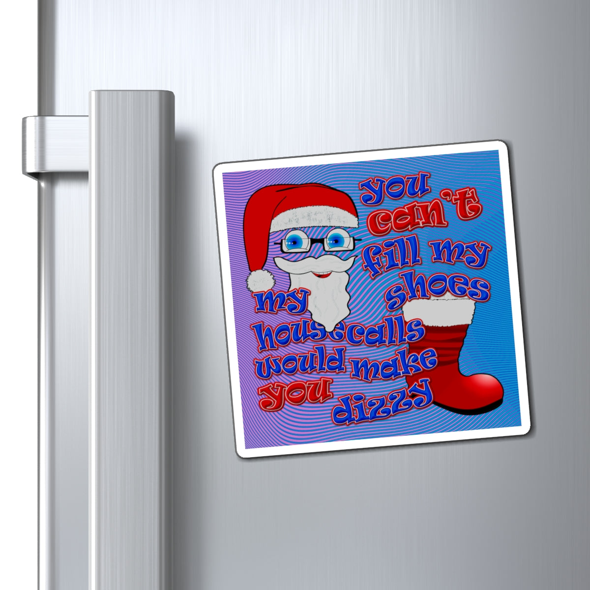 santa's shoes - Magnets - (light blue-purple wave)