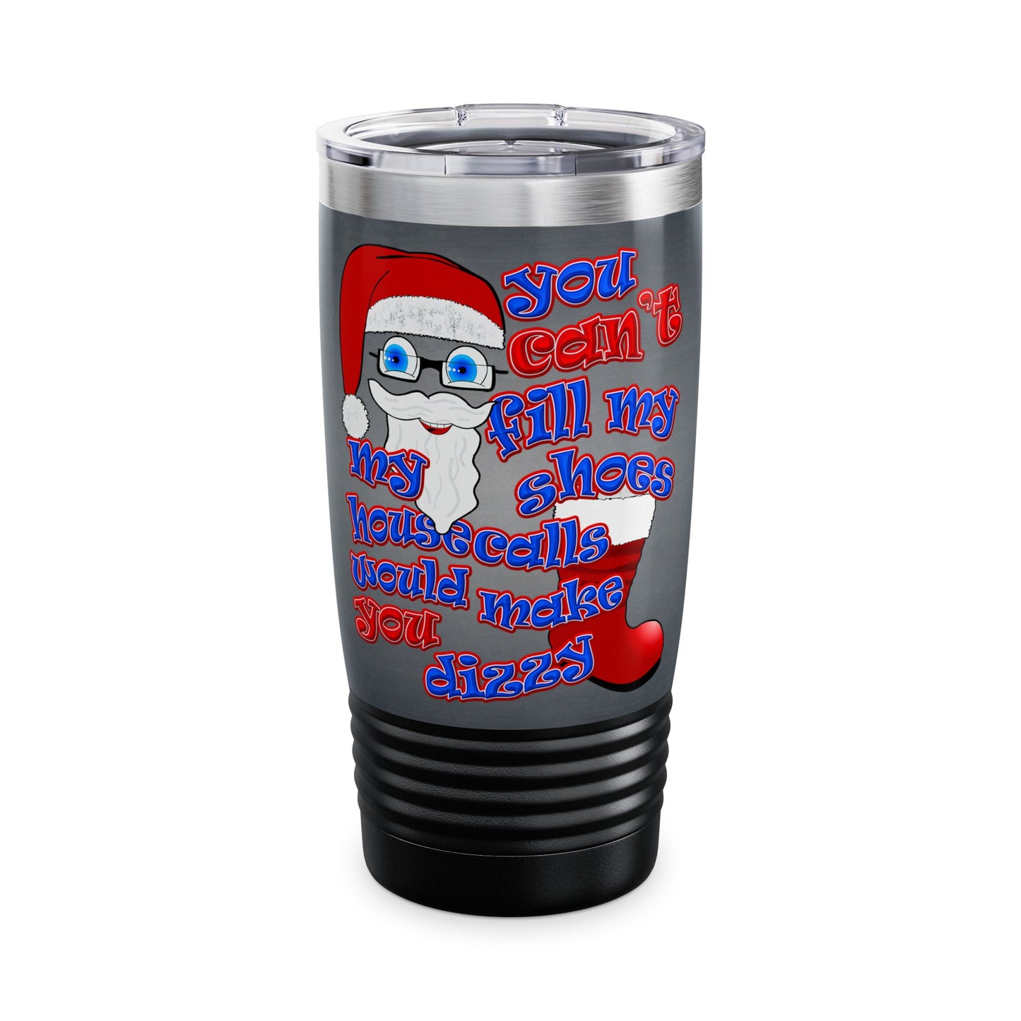 santa's shoes - Ringneck Tumbler, 20oz (grey-light grey)