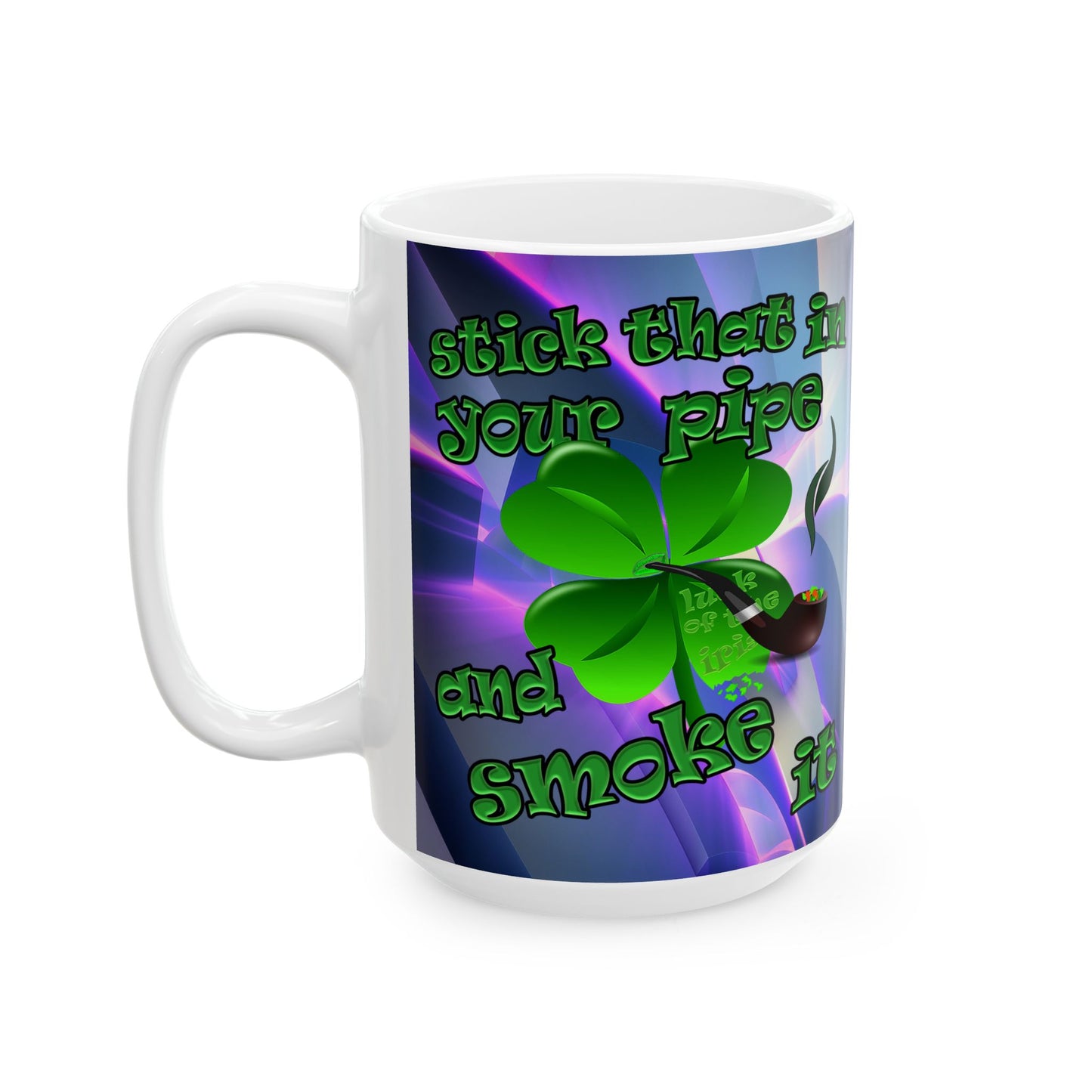 celtics logo - White Mug (grey-pink wave)