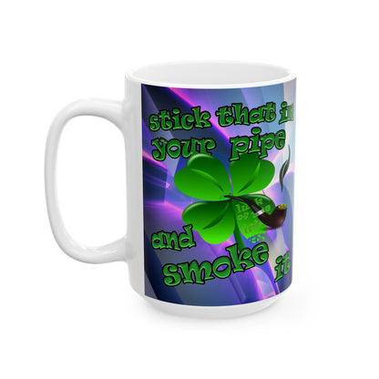 celtics logo - White Mug (grey-pink wave)