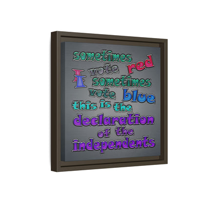 declaration of the independents - framed canvas art (grey-light grey)
