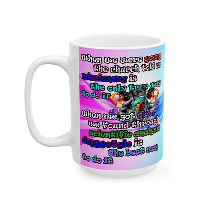 doggystyle - White Mug (light blue-pink wave)