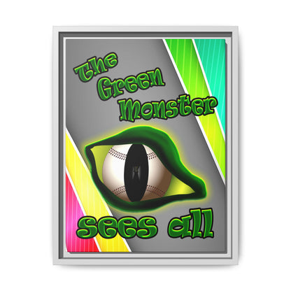 green monster - framed canvas art (rainbow split)