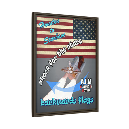 shoot for the stars - framed canvas art (grey-light grey)