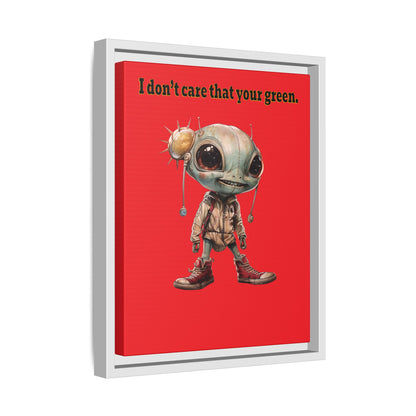 I don't care that your green - framed canvas art (red)