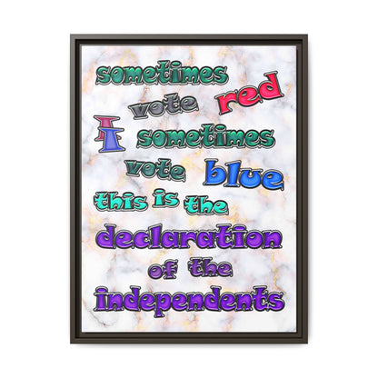 declaration of the independents - framed canvas art (white marble)