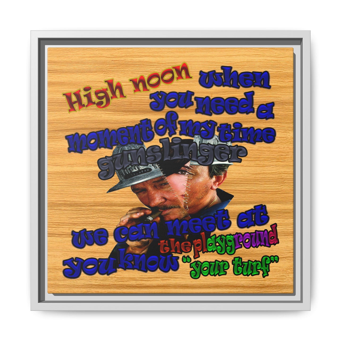 high noon - framed canvas art (butterscotch wood finish)