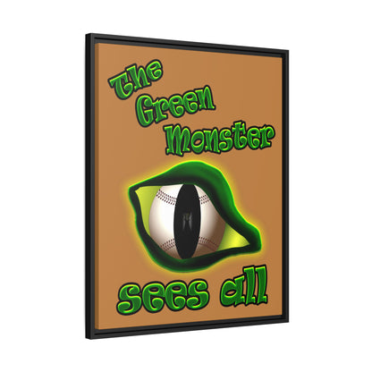 green monster - framed canvas art (light brown)