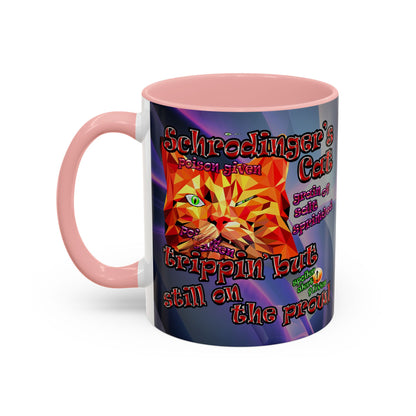 schrodinger's cat - Accent Mug (grey-pink wave)