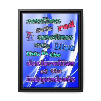 declaration of the independents - framed canvas art (blue-white wave)