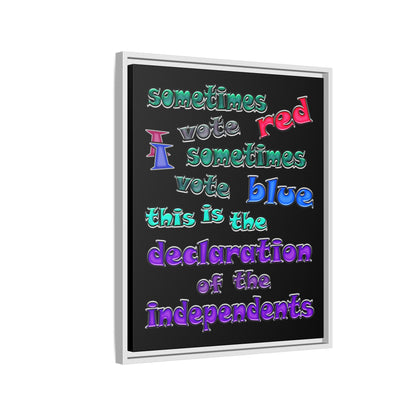 declaration of the independents - framed canvas art (black)