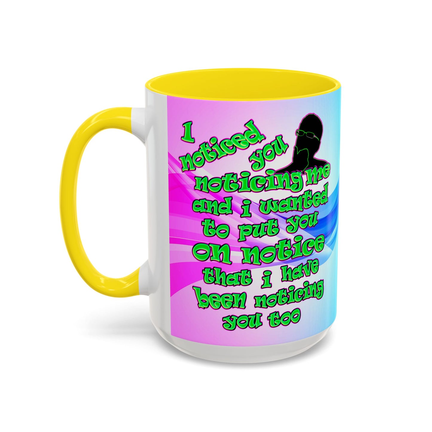 noticed you noticing - Accent Mug (light blue-pink wave)