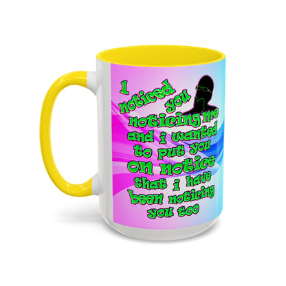 noticed you noticing - Accent Mug (light blue-pink wave)