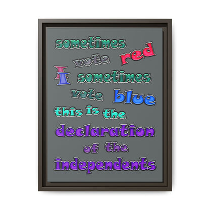 declaration of the independents - framed canvas art (dark grey)