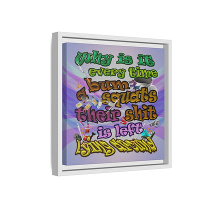 the bum's shit - framed canvas art (light blue-pink wave)