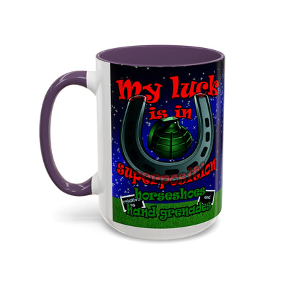 my luck - Accent Mug ('snoops' background)